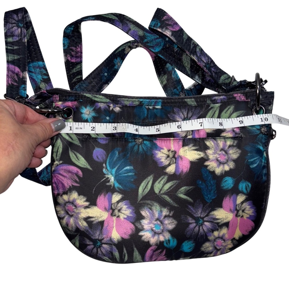 Lug Swivel | Convertible Quilted | Floral Bloom Crossbody Bag Adjustable Strap - Picture 12 of 15